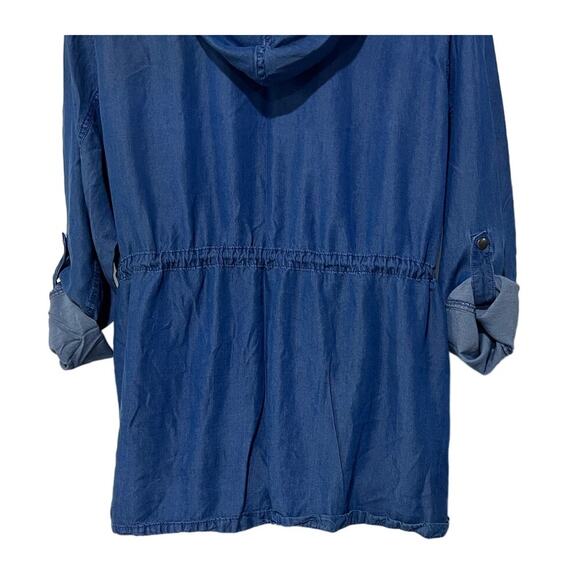 Simply Emma Plus Denim Tencel Full Zip Hooded Utility Jacket Women's Size 3X - Picture 11 of 15